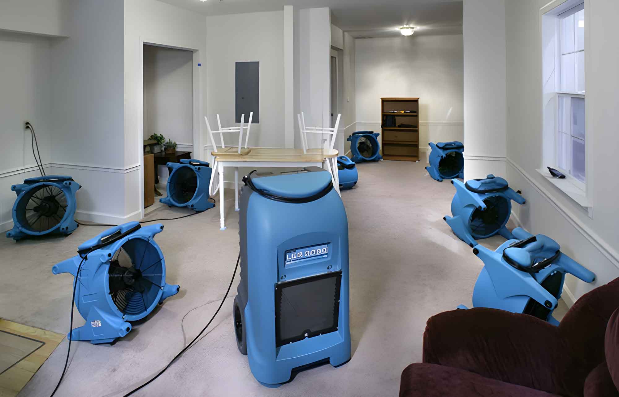 Carpet Blowers and Dehumidifiers for Flood Restoration